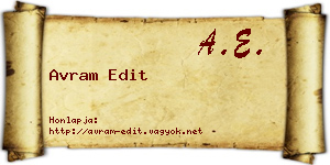 Avram Edit névjegykártya